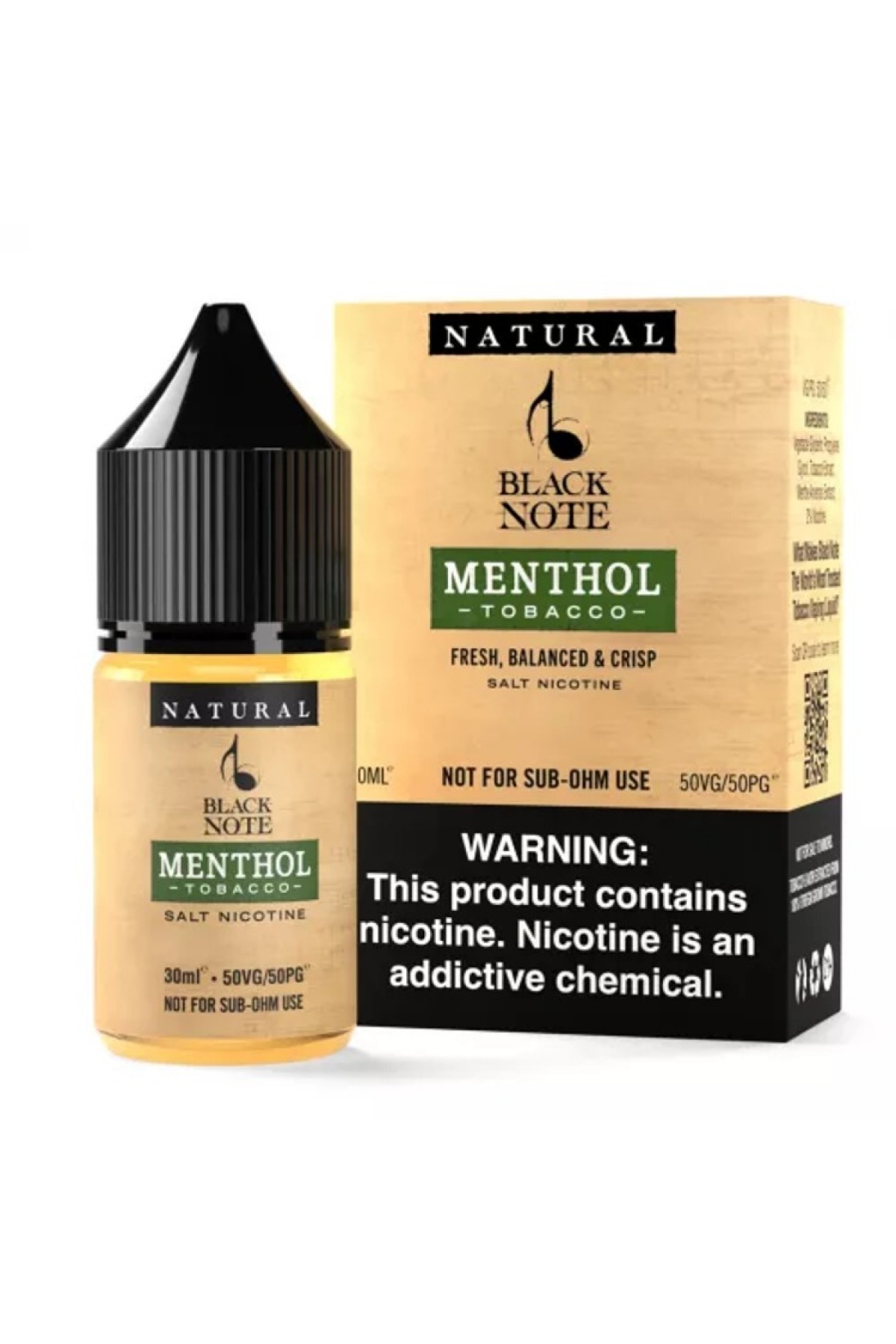 Black Note - Menthol Tobacco Salt 30ML (Mentol Tütün)