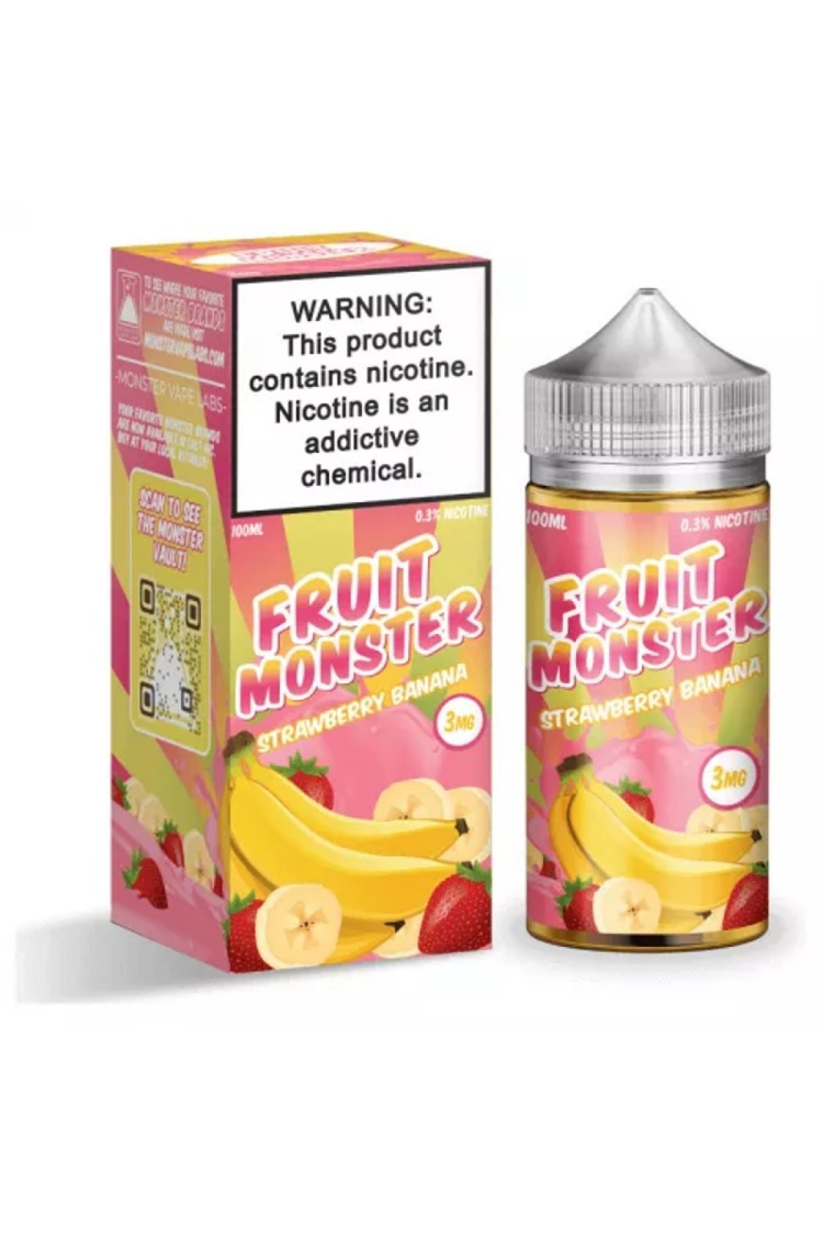 Jam Monster - Fruit Monster Strawberry Banana 100ML (Çilek, Muz)