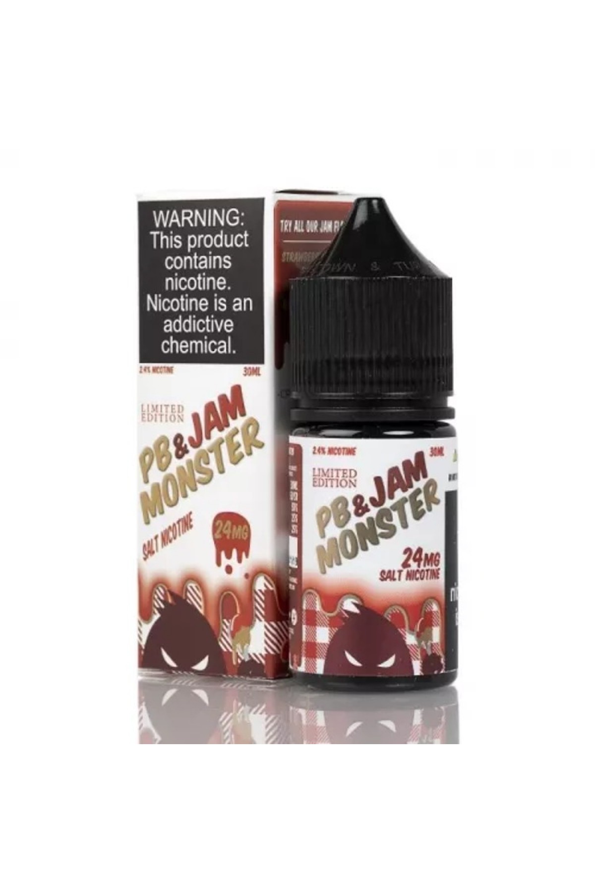 Jam Monster & PB - Strawberry Salt 30ML (Çilek, Fıstık Ezmesi, Kızarmış Tost Ekmeği)