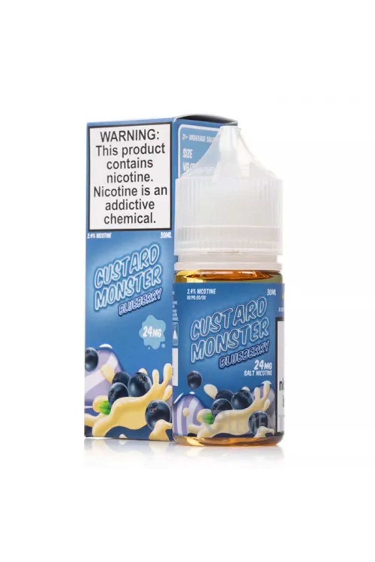 Jam Monster - Custard Monster Blueberry Salt 30ML (Yabanmersini, Vanilyalı Muhallebi)